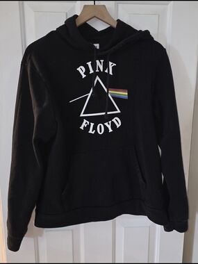 Pink Floyd Dark Side of the Moon Hoodie Prism Rainbow Graphic Sweatshirt Black